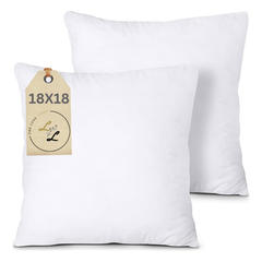 LuxeLinen Cushion Inserts 45x45 cm 18x18 Inch – Premium Cushion Filler Pads for Sofa, Bed & Throw Pillows – Soft & Supportive Cushion Inner for Home & Garden Cushions Pack of 2