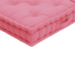 LuxeLinen Velvet Floor Cushion 40x40cm Thick Tufted with Handle, Soft & Comfortable Square Booster Cushion, Non-Slip Floor Pillow for Living Room, Bedroom, Office, Dining Chair & Armchair (Dark-Brown)