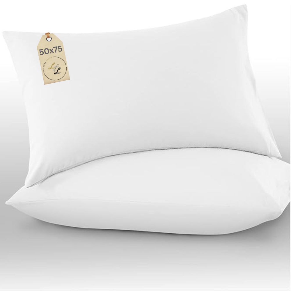 LuxeLinen Pillows 2 Pack – Hotel Quality Bed Pillows for Sleeping – Soft & Firm Support Hollow Fiber Filled Bed Pillow – Comfortable Pillows for Neck and Shoulder Pain 50x75