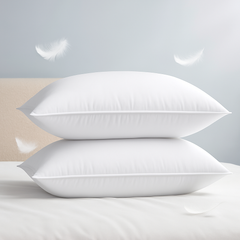 LuxeLinen Pillows 2 Pack – Hotel Quality Bed Pillows for Sleeping – Soft & Firm Support Hollow Fiber Filled Bed Pillow – Comfortable Pillows for Neck and Shoulder Pain 50x75